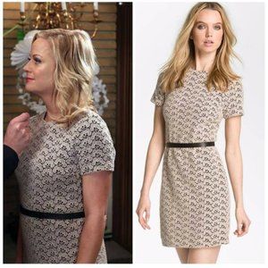 Diane von Furstenberg Cindy Acorn Lace Dress in "stucco"